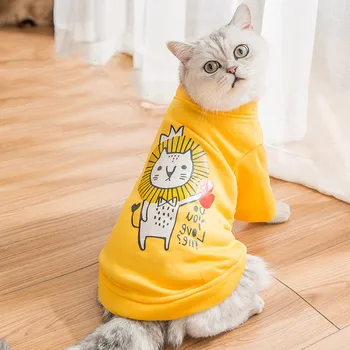 Сладък картун котка hoody топъл мек памук Домашни дрехи за малки котки коте гащеризон удобно кучета кученце костюми облекло