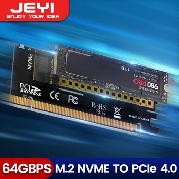 Адаптер JEYI M. 2 NVME за PCIe 4.0 x16, карта за разширяване на M. 2 NVMe SSD за PCI-e 4.0, поддържа твърди дискове 2280/60/42/30
