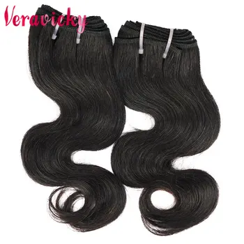 Veravicky Body Weave Снопове от Човешка Коса на Бразилския Естествен Черен Цвят Реми Снопове от Човешки Косъм 8-16 см 50 г/Връзка Реми Hair