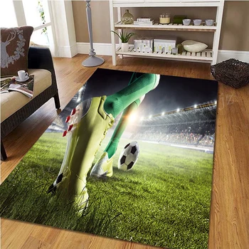 3D Визуална печат на футболно игрище, голям килим, Бейзбол, ръгби, момче, спалня, нескользящий подложка за пода, хол, коридор, подложка за пода