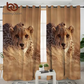 BeddingOutlet Леопардовые пердета за спалня Затемняющий завеса под формата на Леопард 3D животно с Родословие завеси за хол Снимка Начало декор 1бр