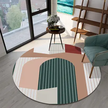 Леки луксозни абстрактни кръгли килими Диван за хола масичка за кафе Килим в стил Ins Килим за спалнята Лекота на Килими за гардероб в кабинета