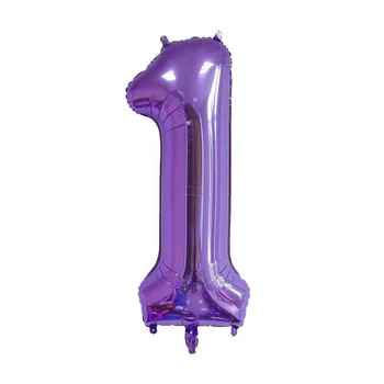 40 инча лилав цвят, размер голям 0-9, брой фольгированных хелий, балони, Украса за парти по случай рожден Ден, Празник, Големи балони Globos