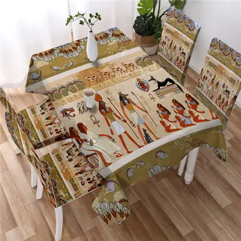 Африканска древнеегипетская печат, правоъгълни покривки за маса, Украса на дома, Водонепроницаемое Покритие срещу петна, Мантел рафтове