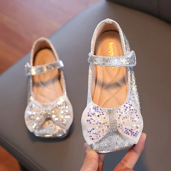 Нови вечерни обувки за момичета, Звездни бижута, Мери Джейн, Детски Обувки за Момичета, фини обувки с Квадратни пръсти, Детски Кожени обувки Принцеса за Танци, 81R