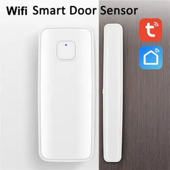 Sasha Wifi Сензор за врати и прозорци, безжичен интернет, управление на детектор на отваряне/затваряне, алармена система, Интелигентен дом, работа с Алекса Google Home