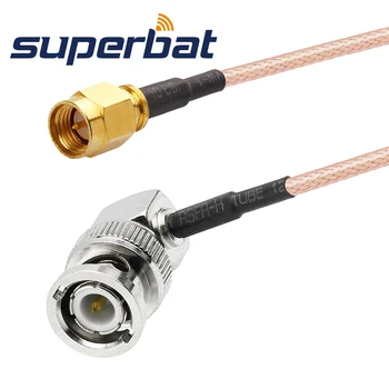 Включете Superbat SMA директно към конектора BNC Правоъгълен кабел с косичкой RG316 30 см