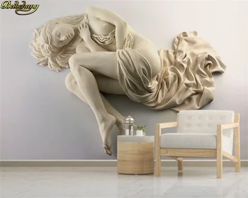 beibehang Потребителски тапети 3D триизмерен релеф на голо спящата красавица фон стенни живопис papel de parede