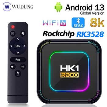HK1 RBOX K8 Smart TV Box Android 13,0 Rockchip RK3528 WIFI 6 Подкрепа 8K БТ 5,0 телеприставка USB3.0 16G 32G 64G 128G мултимедиен плейър