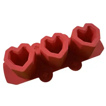 Удобна форма за съхранение на студените коктейли във формата на сърце с 3 дупки, гъвкава форма за производство на кубчета лед, лесно демонтируемая Стоки за дома