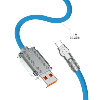 обновен кабел за бързо зареждане с дължина 1 м/3,3 метра, кабел за зарядно за телефон Silionce, кабел за зареждане със завъртане на 180 градуса