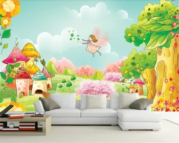 beibehang papel de parede Оригинални скандинавските Прости Тапети с растения и свежи животните на 3D Декорация на Фона на стената на детската стая