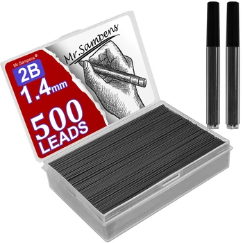 500 бр./кор., 1.4 мм, 2B Механичен молив за зареждане с гориво, механични карандашные грифели, 2B молив за автоматично презареждане карандашного ядро, училищен черен