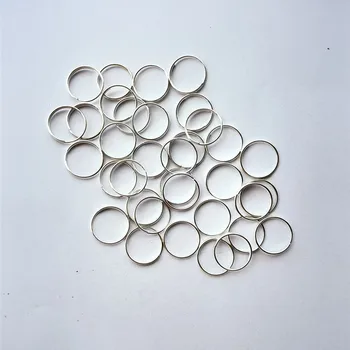 Високо качество на 100 бр. Сребърни пръстени от неръждаема стомана, кристални осмоъгълен мъниста 12 мм (1,5 кръг), Конектори, Стъклени висулки, Метални куки